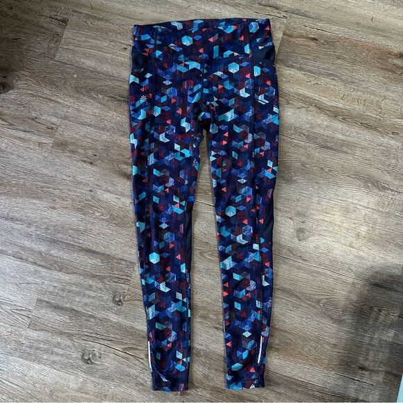 Athleta Pants - Athleta Be Free Mesh Geometric Leggings Full Length Small Workout